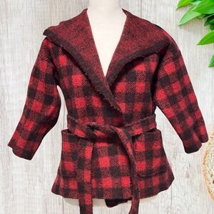 Joie Womens Coat Size XS Plaid Wool Blend Belt Pockets Charming Classic‎ Winter